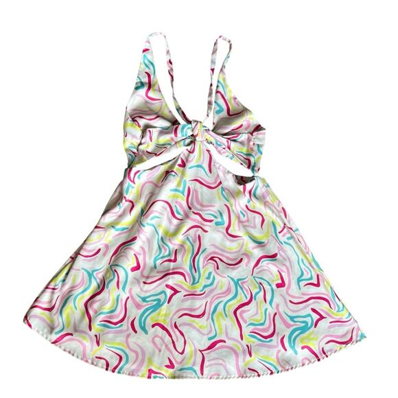 For Love & Lemons FL&L Women’s Palmer Retro Halter Cutout White Mini Dress Small - Picture 12 of 13